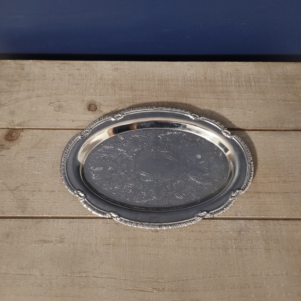 Silver Plated Trinket Tray Serving Platter